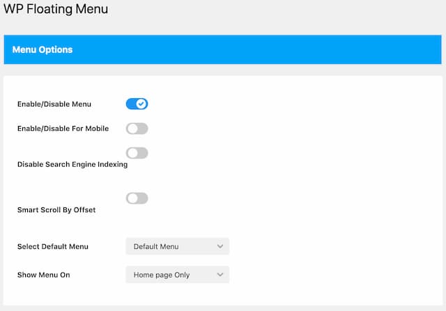 WP Floating Menu